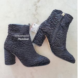 Zara Faux Fur Black Ankle Booties US 6 Euro 36 BNIB
